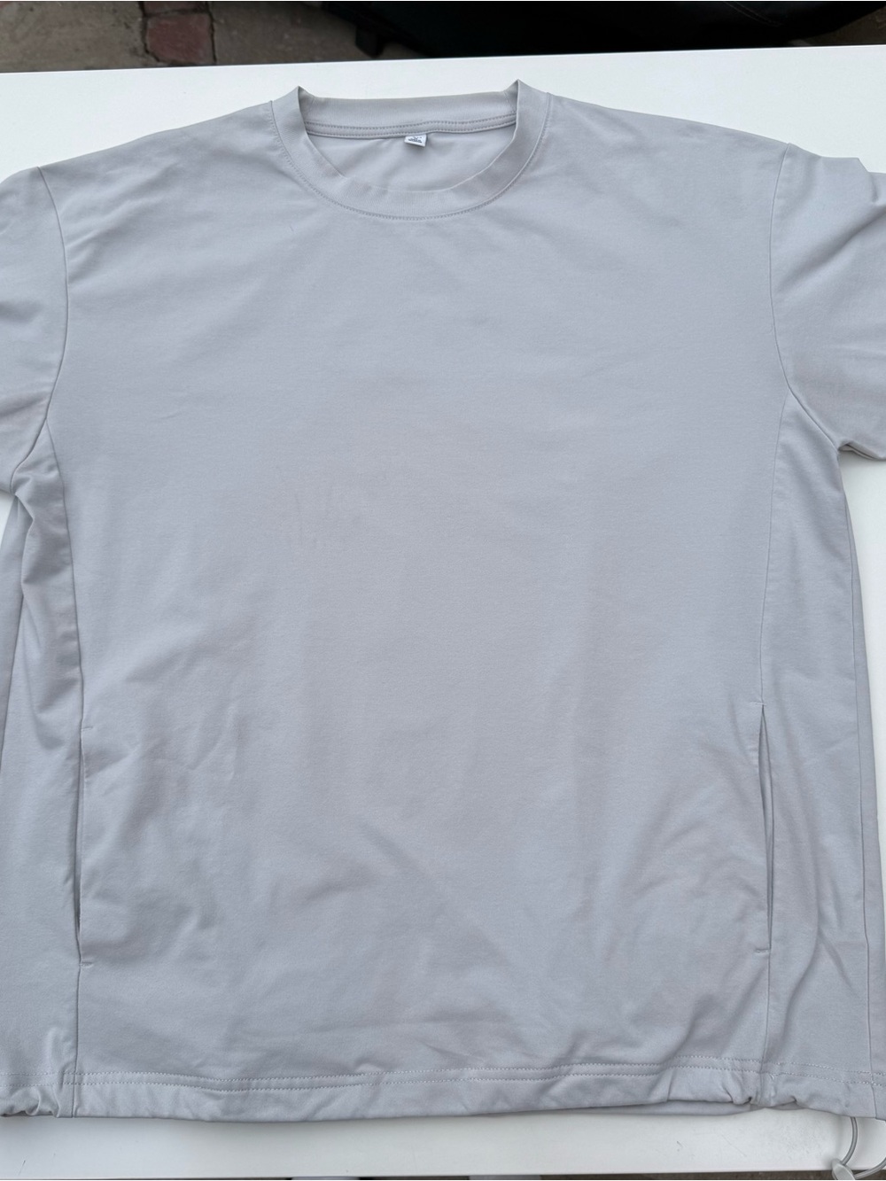 Men's Oversized Short-Sleeve Athletic T-Shirt in Light Gray
